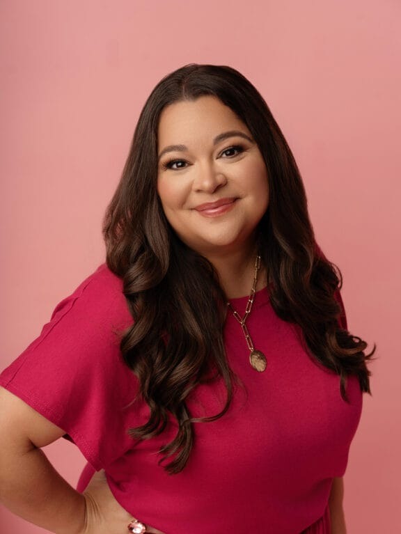 headshot session in all pink