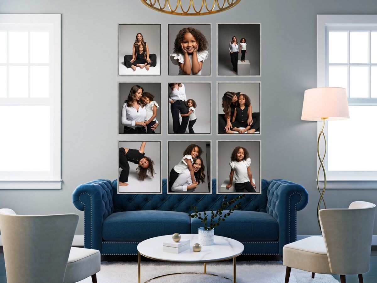 wall canvas collage of a family photo session in phoenix